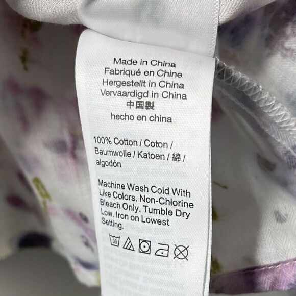 J CREW x Flora Obscura Womens Cinched Waist Top NEW Kaleidoscope Floral Sz 0 - Picture 11 of 12